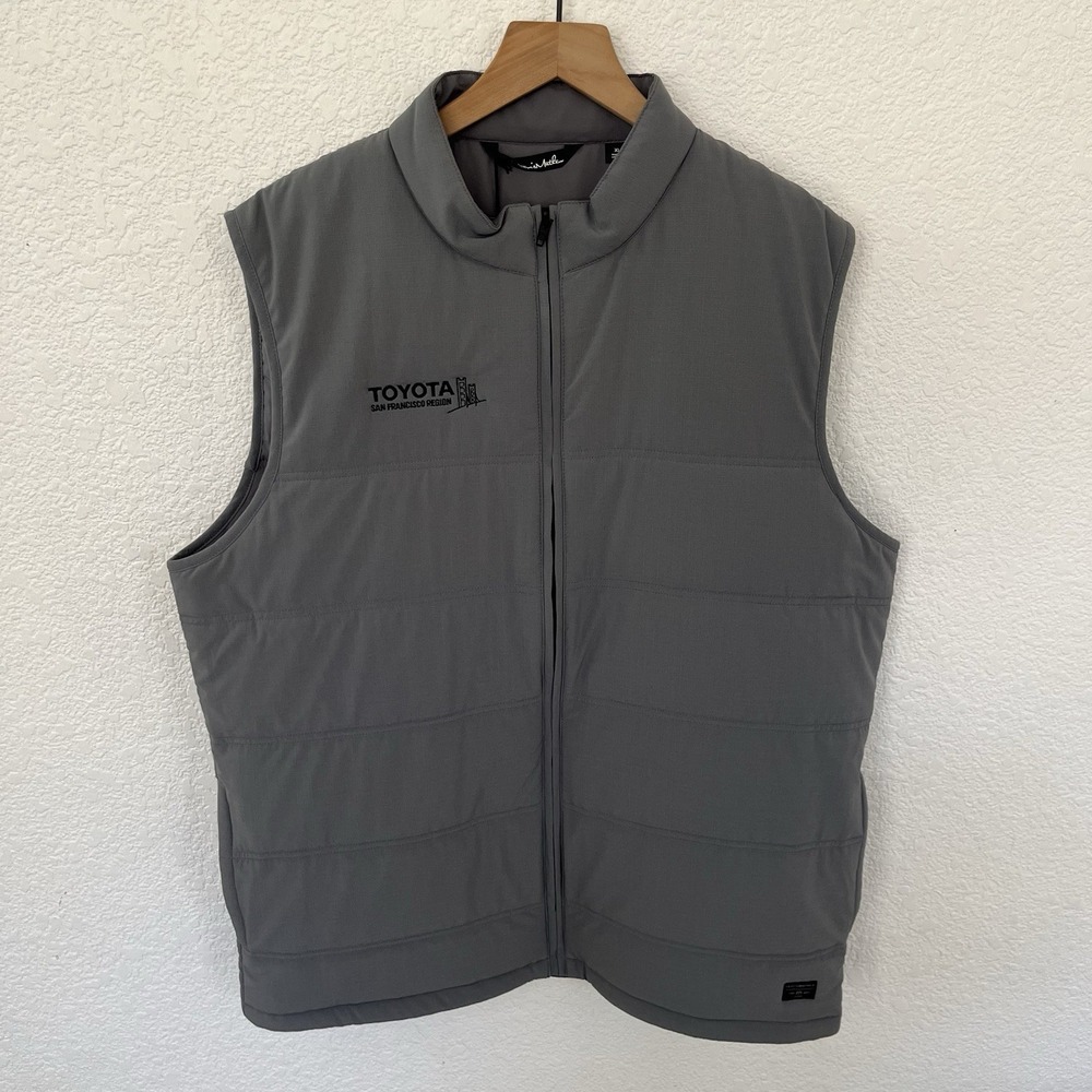 NWT TravisMathew Cold Bay Vest XL Quiet Shade Gray Toyota San Francisco Logo